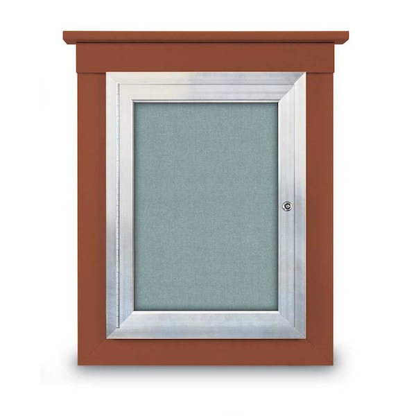 72"x48" 3-Door Enclosed Letterboard, Grey Felt/Lt Oak